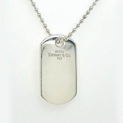 Tiffany Co Tag Necklace Sterling Silver Dog Tag 2003