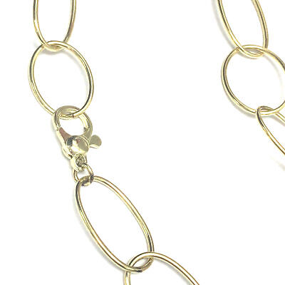 18K Yellow Gold Long Link Necklace