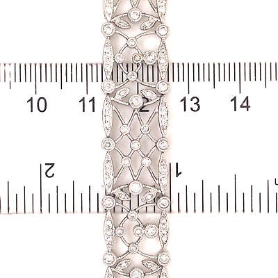 18K Diamond Open Weave Bracelet White Gold