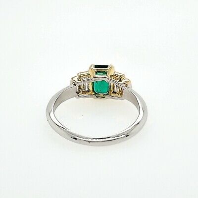 18K GIA Emerald Diamond Ring White Yellow Gold