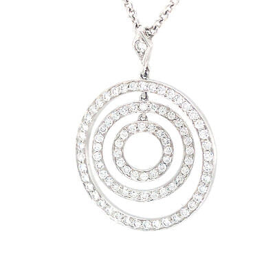 Platinum Diamond 3-Circle Handmade Pendant Necklace