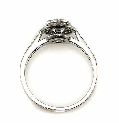 Tiffany & Co 1.00 Carat GIA Diamond With Halo Platinum Legacy Ring