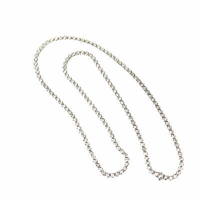 14K Long 31.5" Diamond Tennis Necklace White Gold