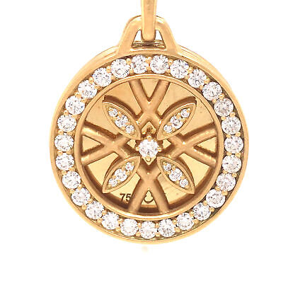 18K Vintage Stackable Diamond Pendant Locket Station Necklace Yellow Gold
