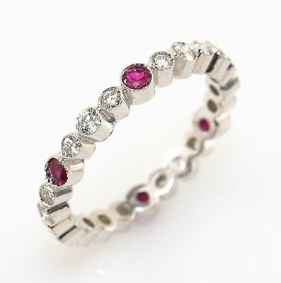 Diamond and Ruby Eternity Band