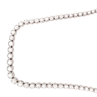 18k Certified Diamond Graduated Necklace White Gold