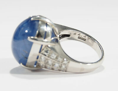 GIA Sapphire Platinum Diamond Ring White Sri Lanka 44.47ct