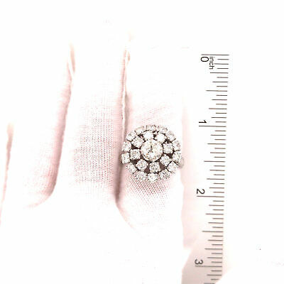 10K Vintage Diamond Cluster Ring White Gold