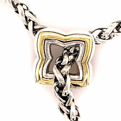 David Yurman Quatrefoil Lariat Necklace in Sterling Silver and 18K Yellow Gold