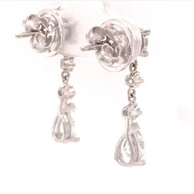 Platinum Pear Shape Diamond Dangle Earrings