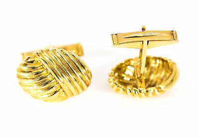 18K Tiffany & Co Cuff Links Yellow Gold