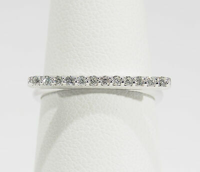 14K Diamond Bar Ring  Stackable White Gold