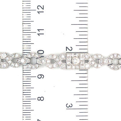 18K Art Deco Diamond Geometric Bracelet White Gold