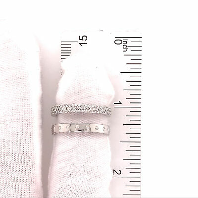 14K Diamond Double Row Ring with an Open Back White Gold