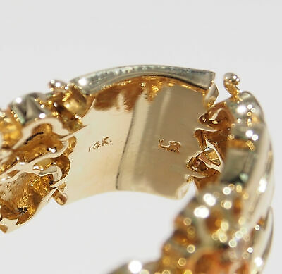 14K Diamond Emerald Ring Motif Flexible Yellow Gold