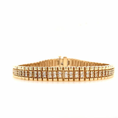 14K Diamond Line Bracelet Yellow Gold