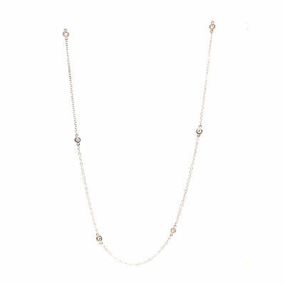 14K Diamond-by-the-Yard Necklace White Gold