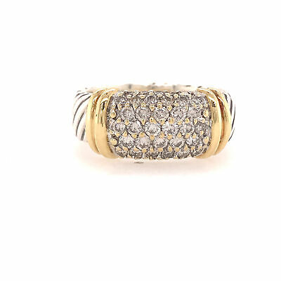 Silver 18K David Yurman Metro Dome Ring Sterling Silver and Yellow Gold