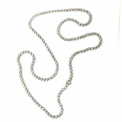 14K Long 31.5" Diamond Tennis Necklace White Gold