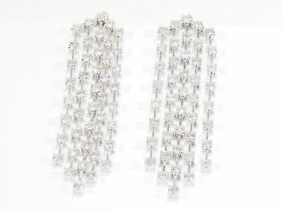 14K Diamond Earrings Chandelier Dangle Drape White Gold