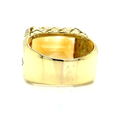 Seidengang Topaz Diamond Signet Ring 18K Yellow Gold