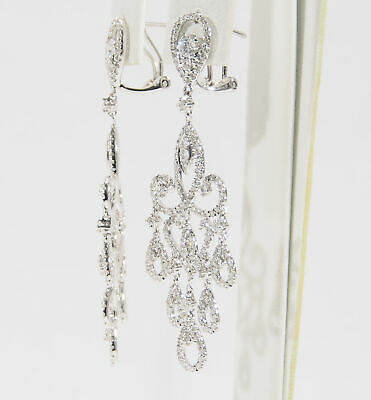 14K Diamond Chandelier Earrings Drop Dangle White Gold 1.90ctw