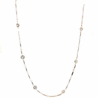 14K Diamond-by-the-Yard Necklace White Gold 16"