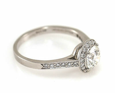 Tiffany & Co 1.00 Carat GIA Diamond With Halo Platinum Legacy Ring