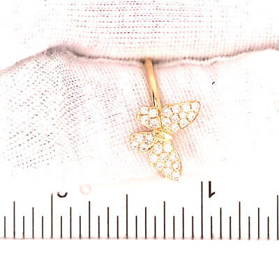 18K Diamond Pave Butterfly Ring Yellow Gold