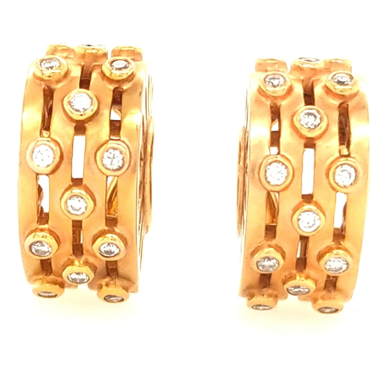 18K Diamond Huggie Earring Yellow Gold .62CTW