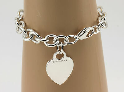 Sterling Silver Tiffany & Co. Heart Tag Charm Bracelet