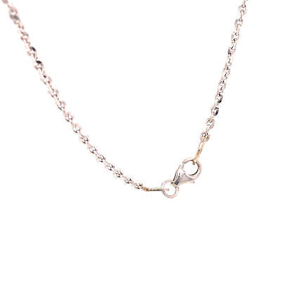 18K Marquise Diamond Halo Pendant Necklace White Gold