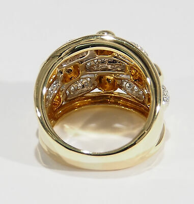 18K Diamond Ring Woven Motif Yellow Gold 1.00ctw