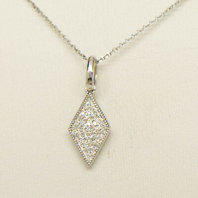 14K Diamond Cluster Necklace White Gold