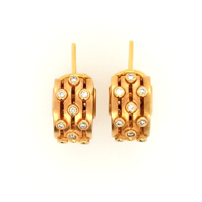 18K Diamond Huggie Earring Yellow Gold .62CTW