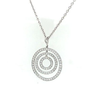 Platinum Diamond 3-Circle Handmade Pendant Necklace