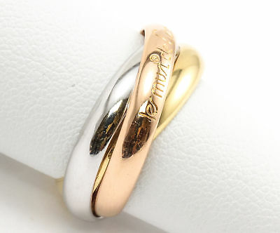 18K Cartier Trinity Ring Yellow White Rose Gold