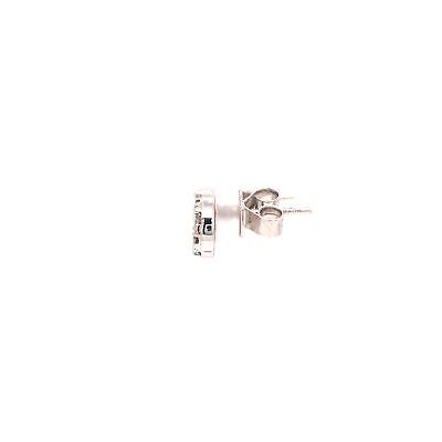 18K Diamond Cluster Earrings White Gold 0.91ctw