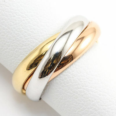 18K Cartier Trinity Ring Yellow White Rose Gold
