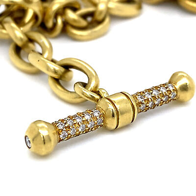 Barry Kieselstein 18K Cord Chain Necklace Diamond Toggle Yellow Gold