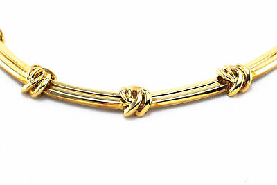 18K Tiffany & Co. Necklace Love Knot Groove Link Yellow Gold