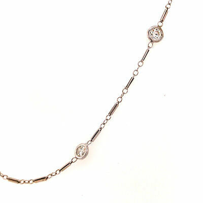 14K Diamond-by-the-Yard Necklace White Gold 16"
