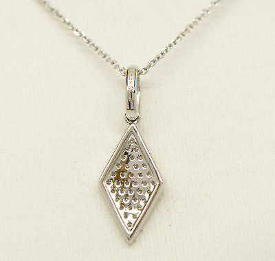 14K Diamond Cluster Necklace White Gold